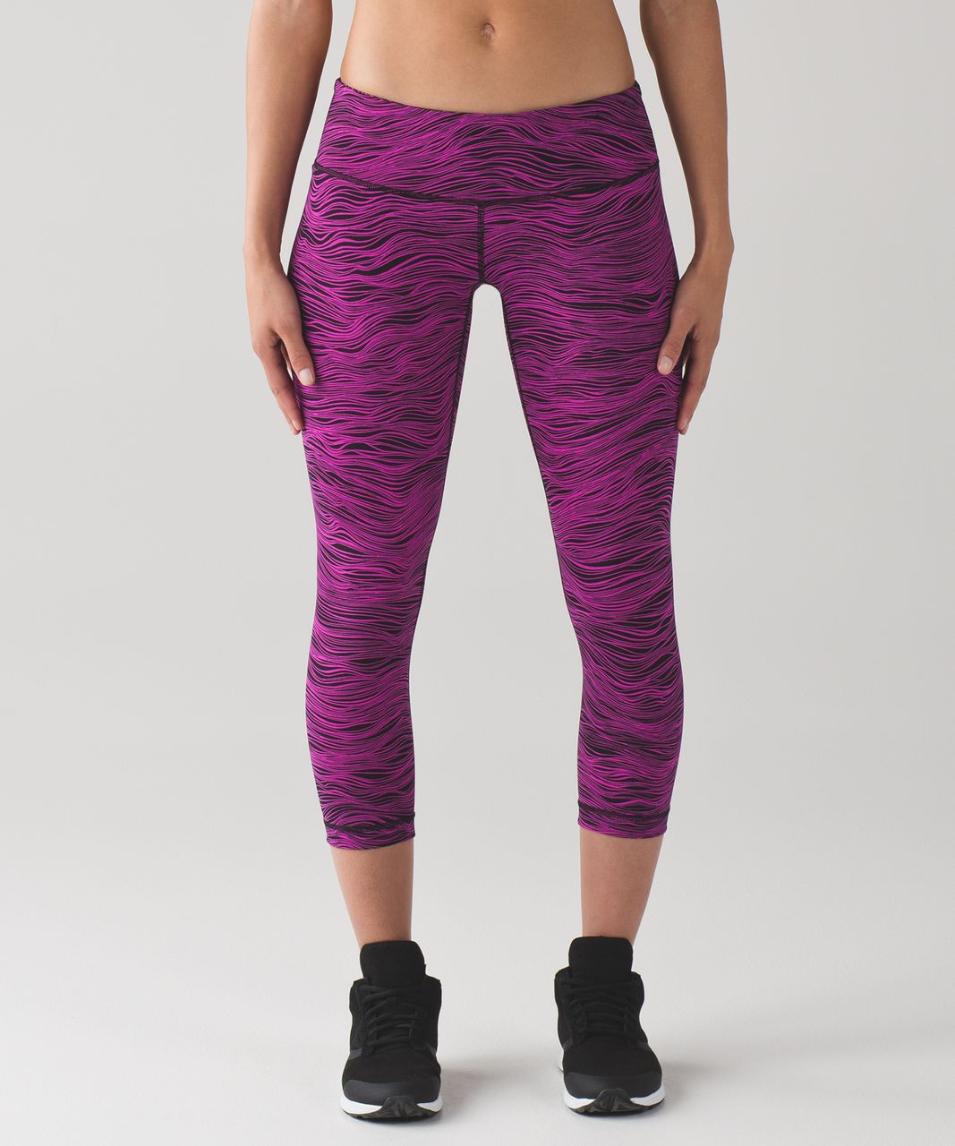 Lululemon Wunder Under Crop Leggings Purple Black Camo