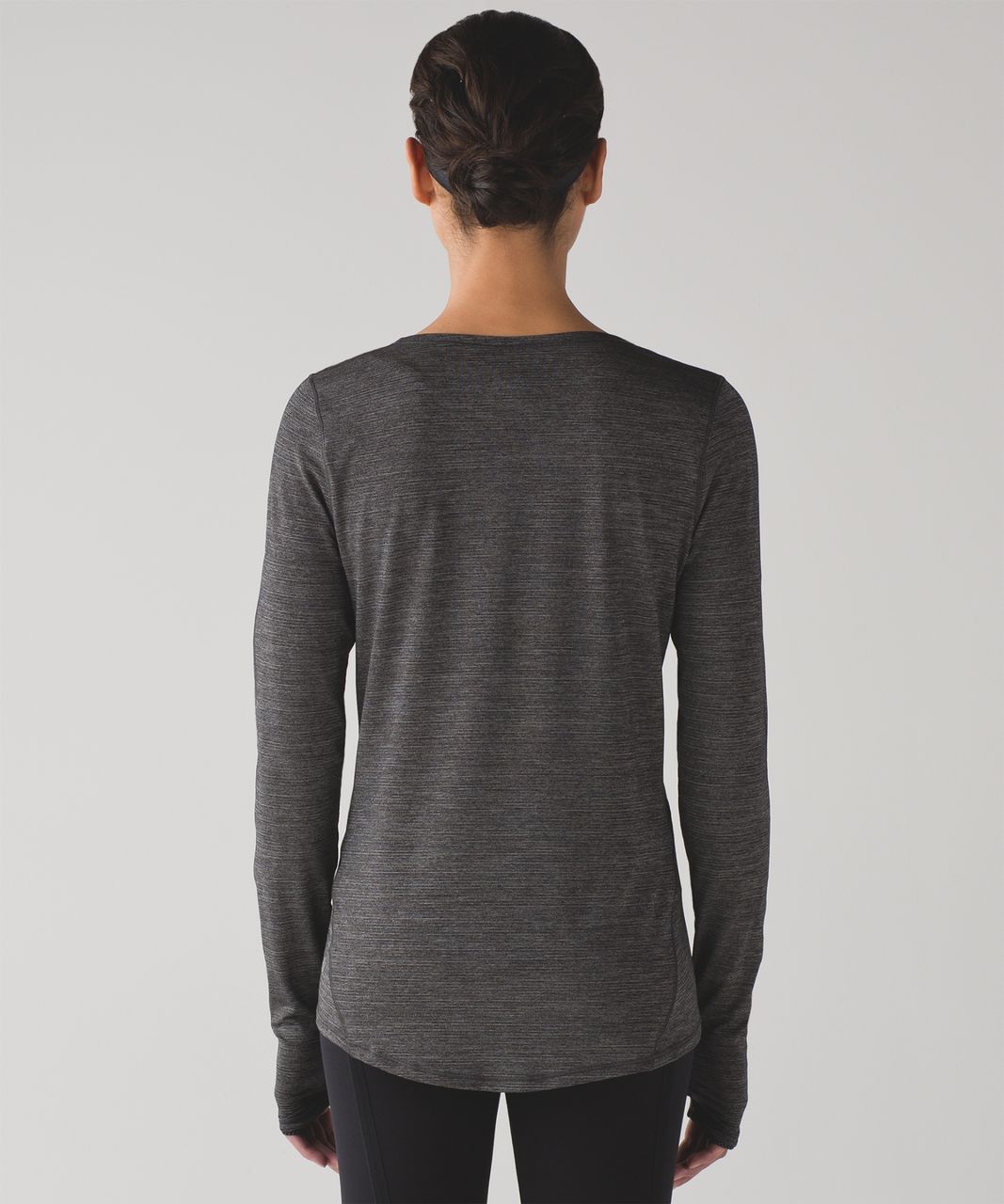 Lululemon On Track Long Sleeve - Heathered Black - lulu fanatics