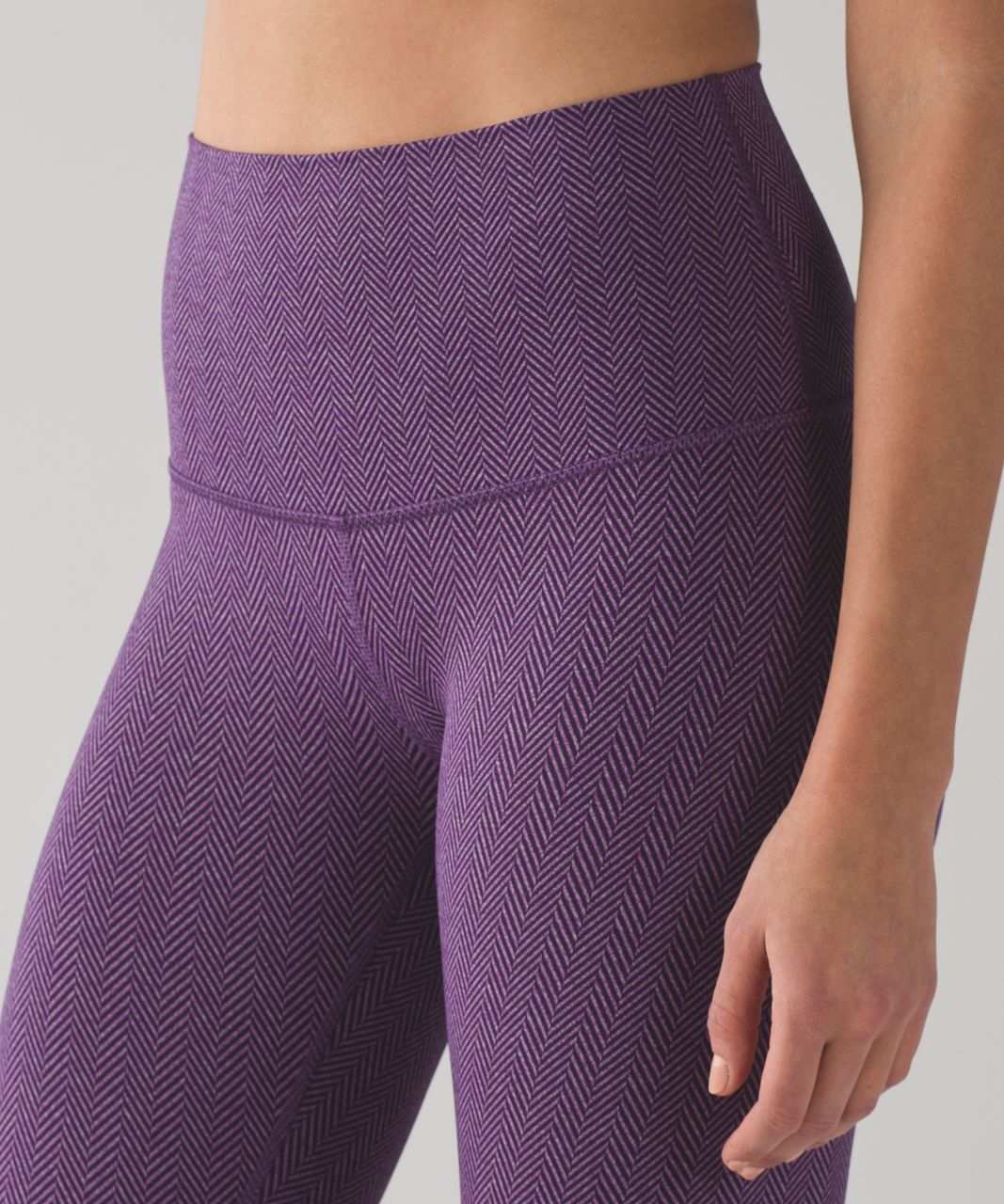 Lululemon Wunder Under Pant (Hi-Rise) (Luxtreme) - Giant Herringbone Black Grape Heathered Tender Violet