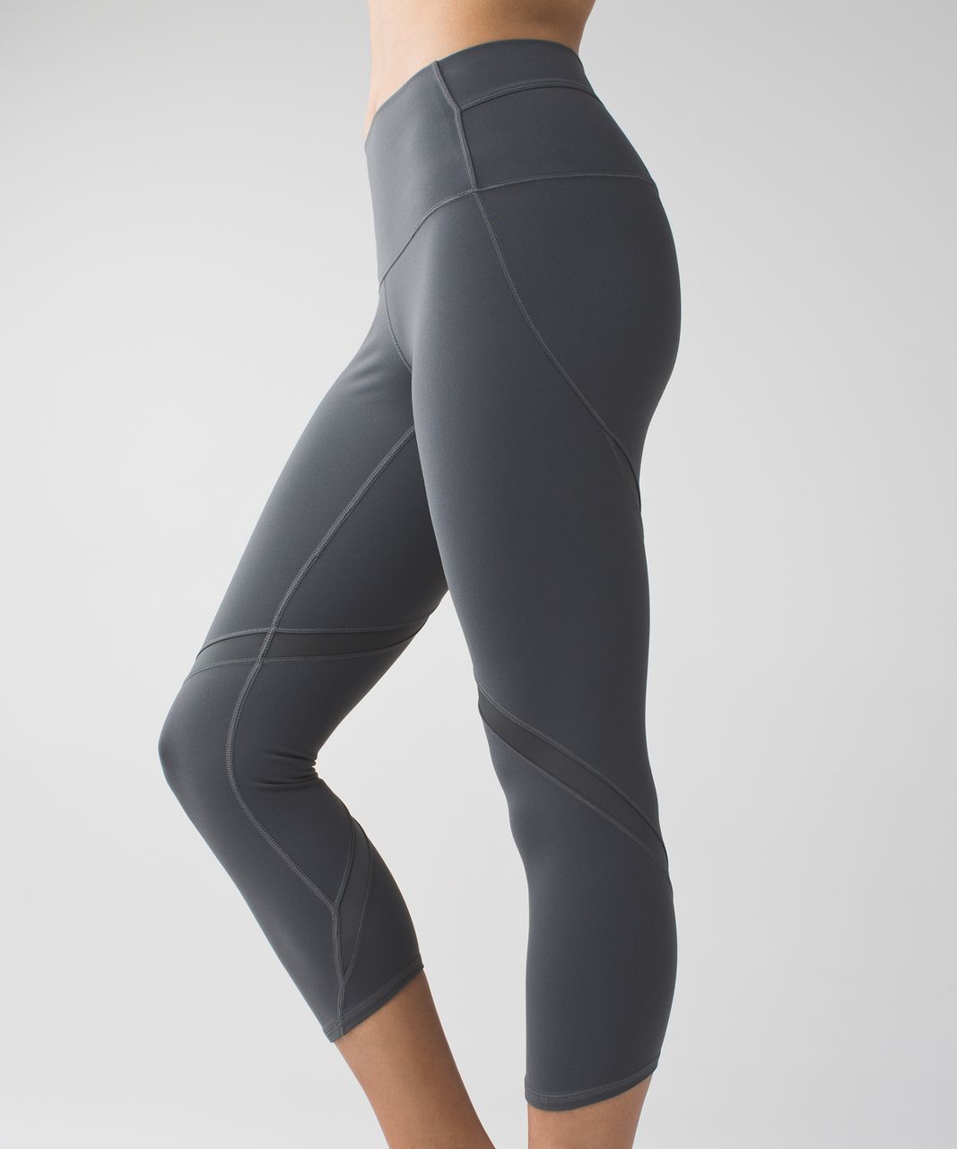 Lululemon Wunder Under Crop III - Heathered Slate - lulu fanatics