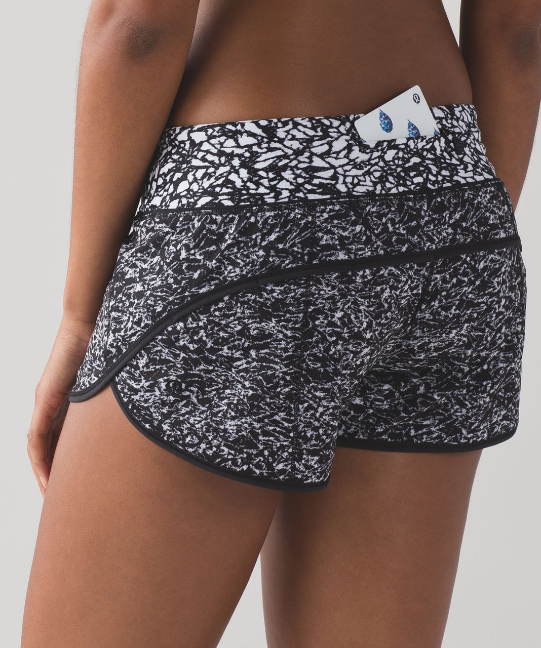 Lululemon Speed Short (H2O 2 1/2") - Iced Wave White Black / Black / Ice Breaker White Black