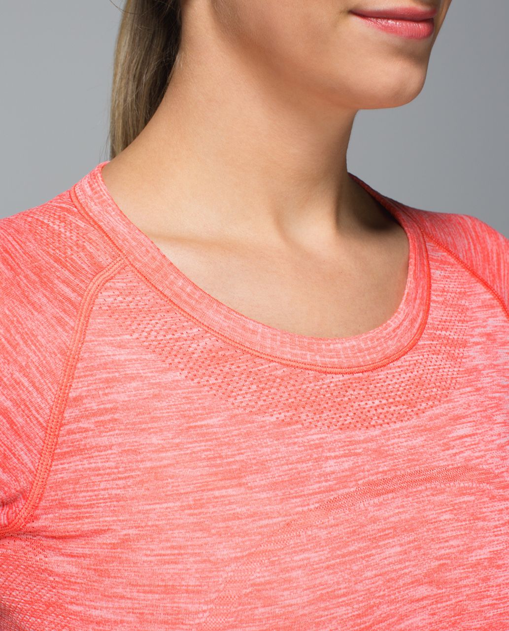 Lululemon Run:  Swiftly Tech Long Sleeve Crew - Space Dye Heathered Atomic Red