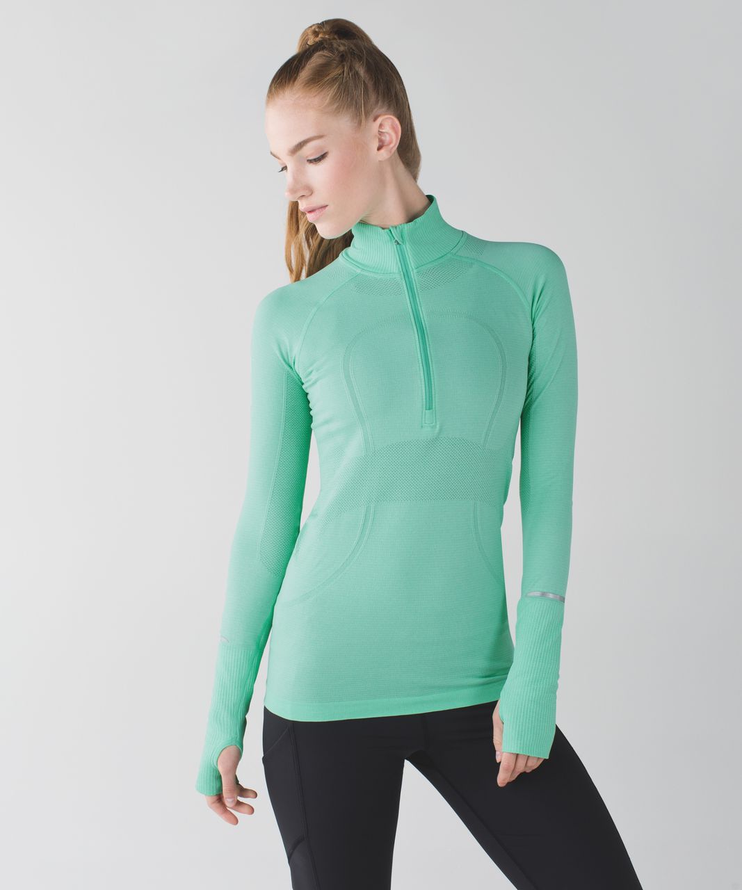 Lululemon Run:  Swiftly Tech 1/2 Zip - Heathered Menthol