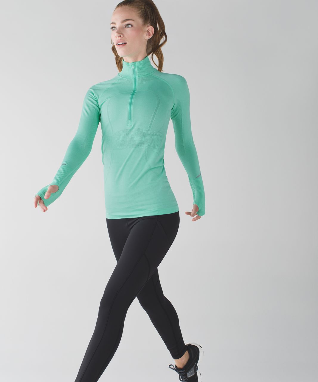 Lululemon Run:  Swiftly Tech 1/2 Zip - Heathered Menthol