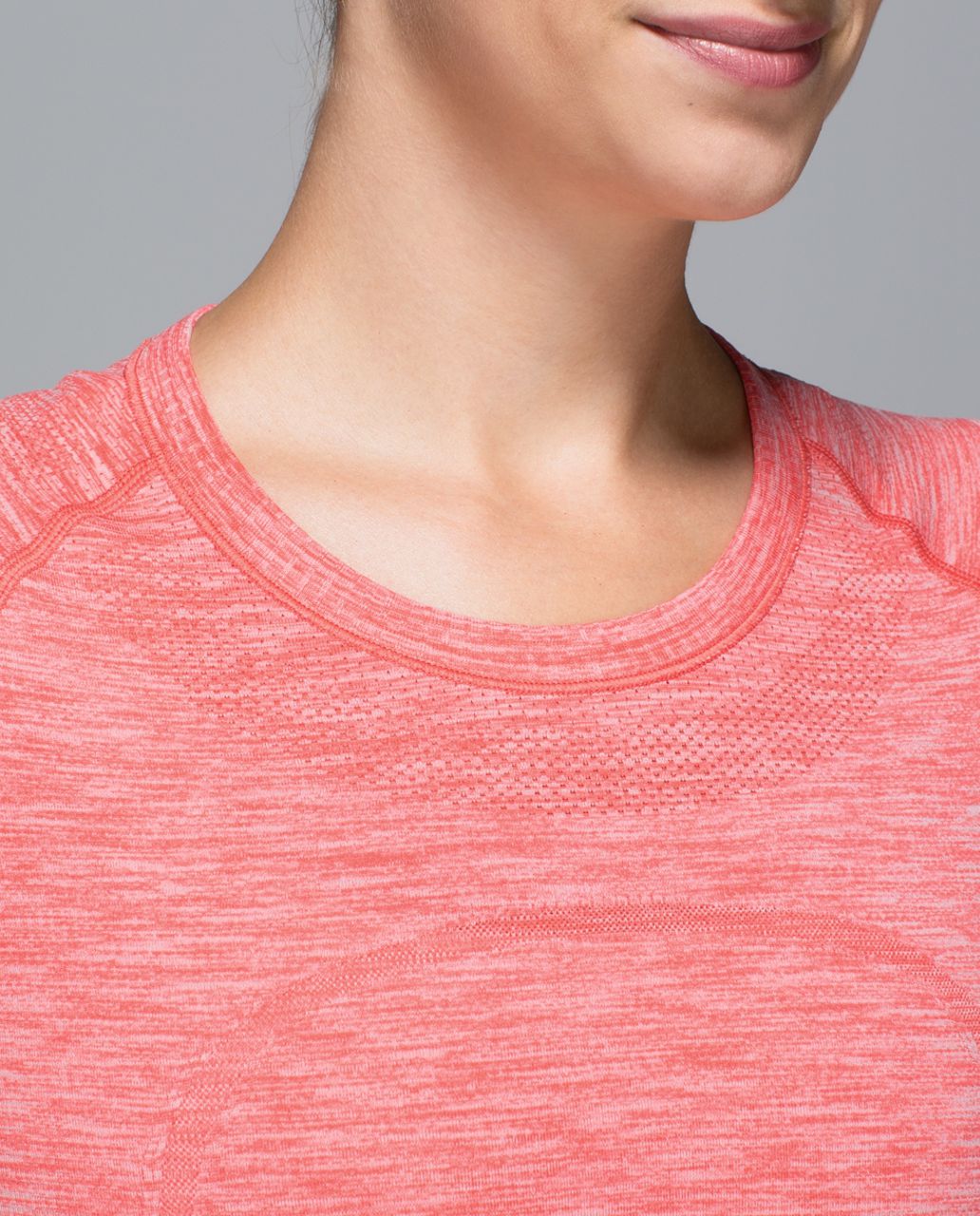 Lululemon Run:  Swiftly Tech Short Sleeve Crew - Space Dye Heathered Atomic Red