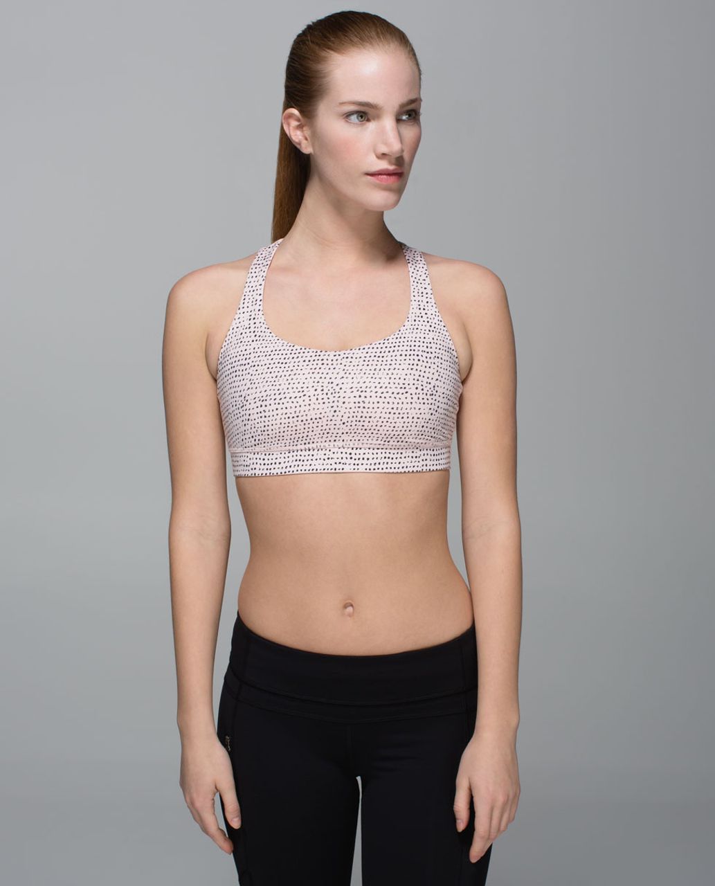 Lululemon 50 Rep Bra - Speckle Dot Parfait Pink Black / Parfait Pink