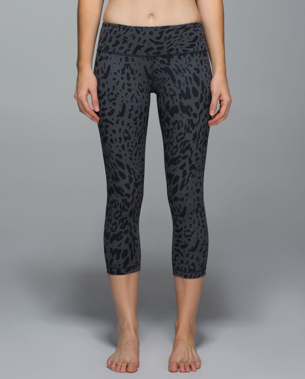 Lululemon Wunder Under Crop II Full-On Luon Star Crushed Coal Black, 6