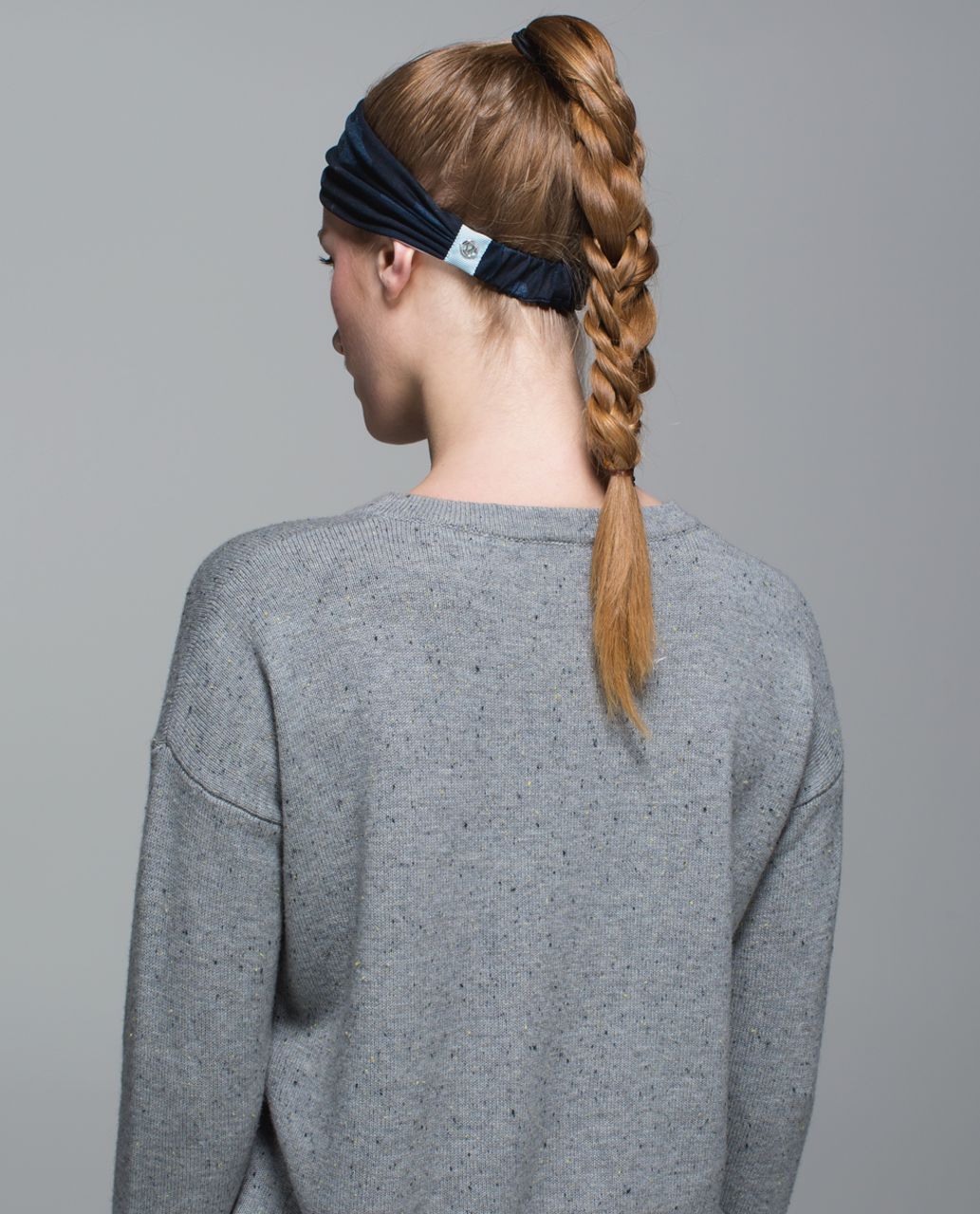 Lululemon Bang Buster Headband *Reversible - Heathered Texture Lotus Camo Oil Slick Blue / Caspian Blue