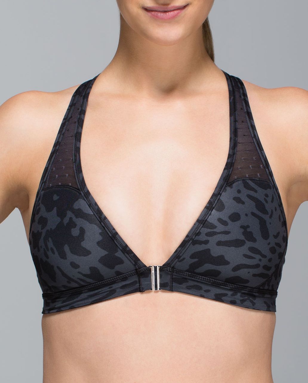 Lululemon Easy Breath Bra - Animal Swirl Deep Coal Black