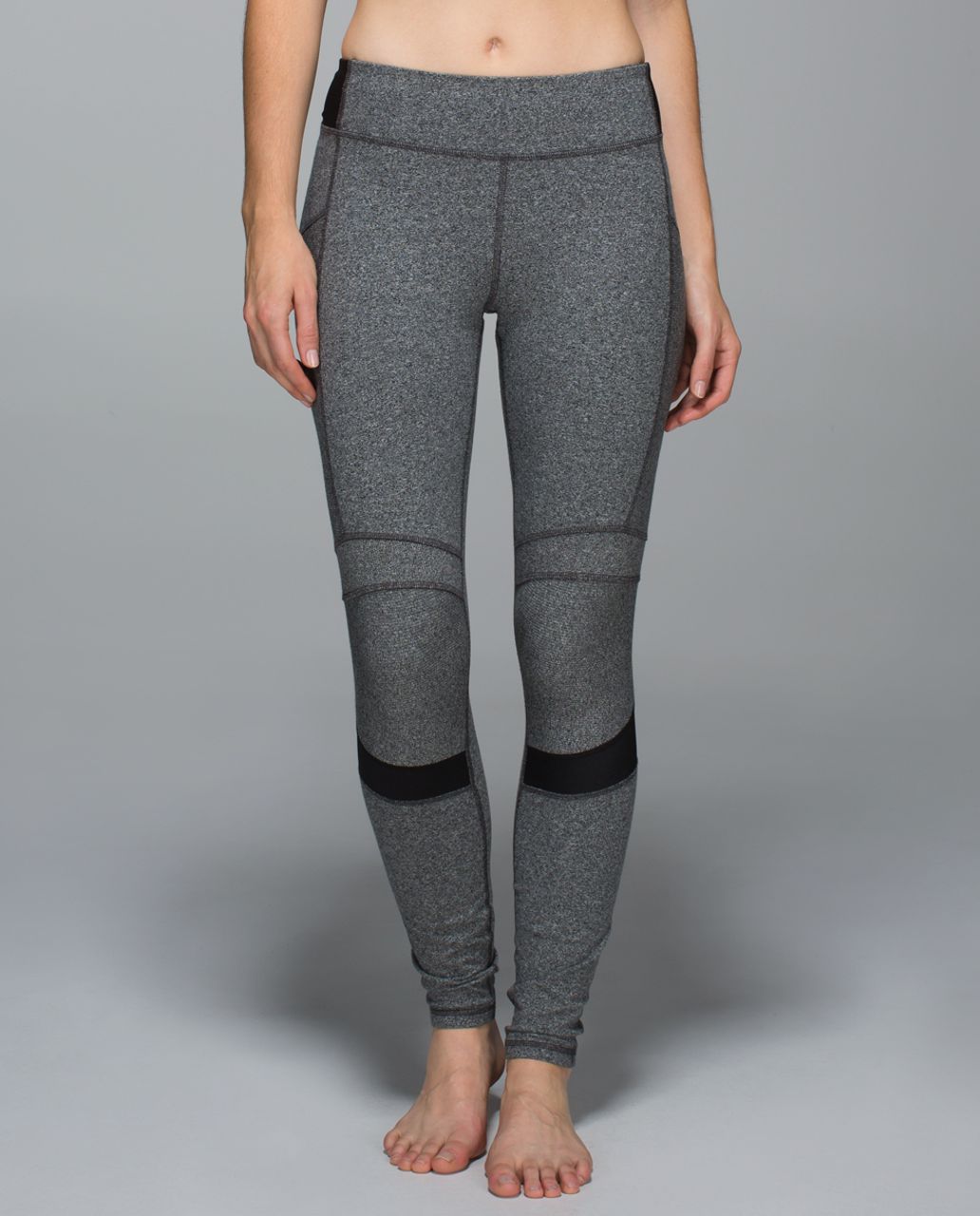 Lululemon Motivate Pant - Heathered Speckled Black / Black - lulu fanatics