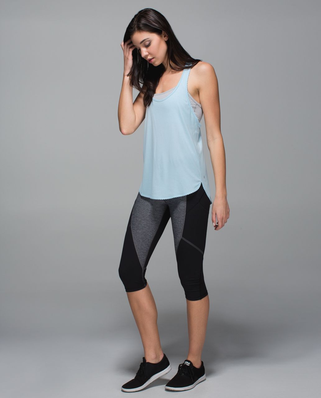 Lululemon 105 F Singlet - Heathered Caspian Blue