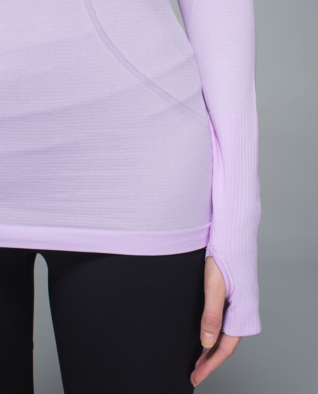 Lululemon Swiftly Tech Long Sleeve Crew - Heathered Black - lulu fanatics