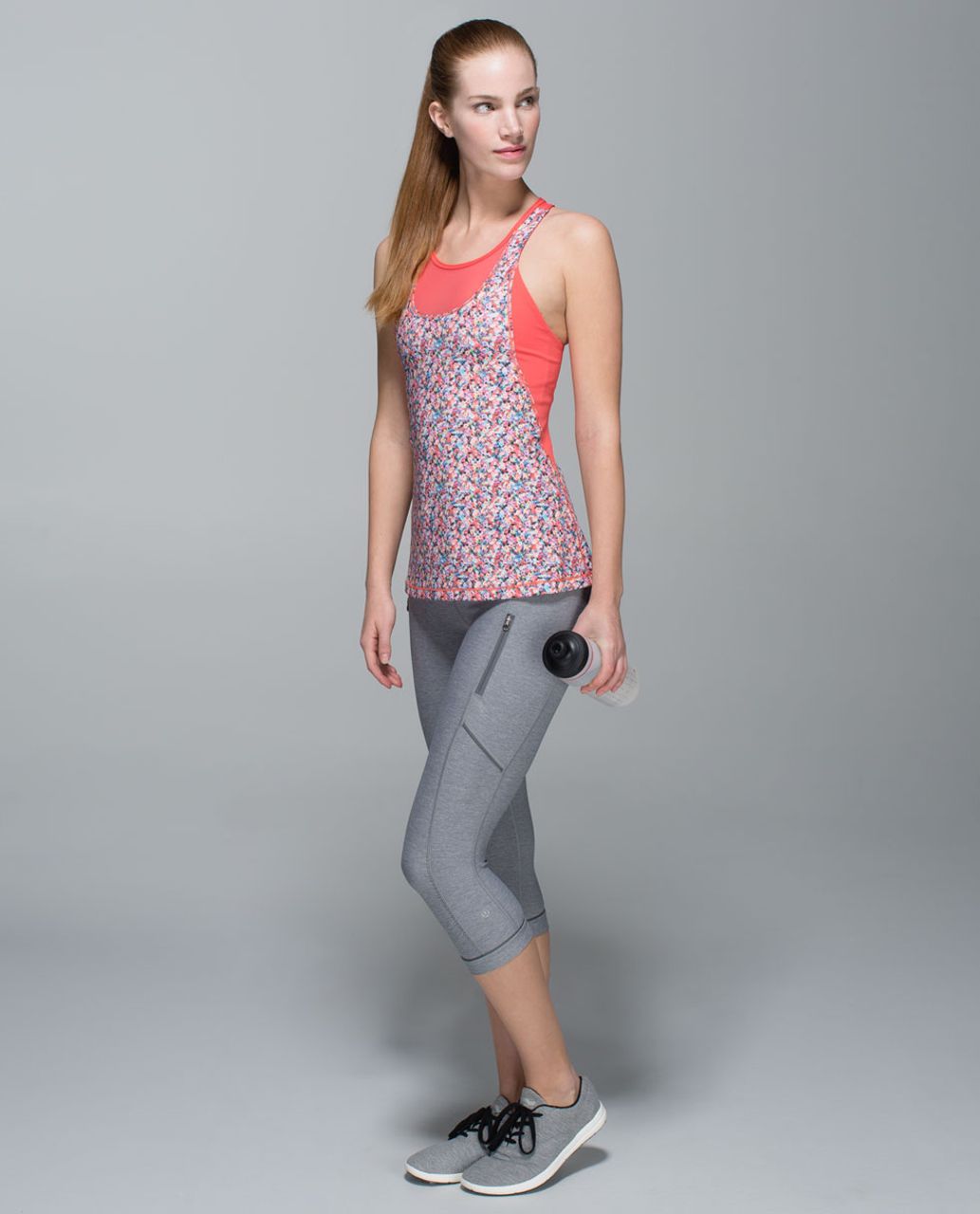 Lululemon Mesh With Me Tank - Prism Petal Multi / Atomic Red