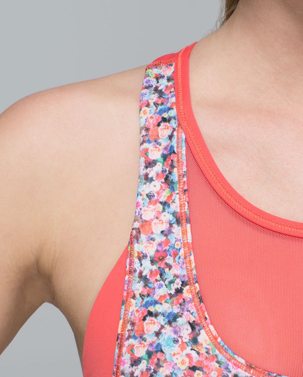 Lululemon Mesh With Me Tank - Prism Petal Multi / Atomic Red