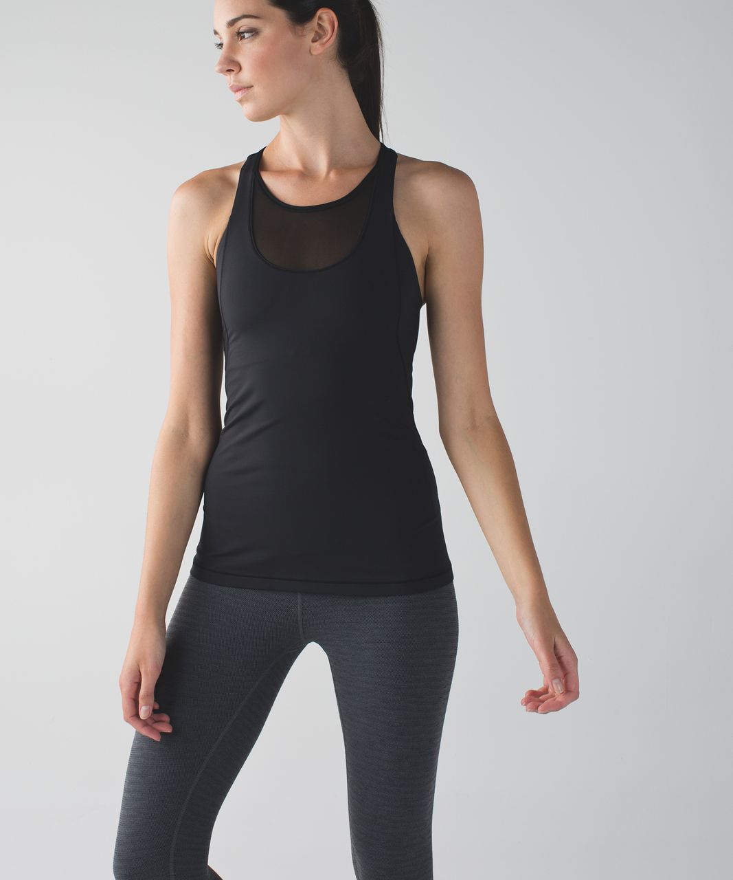 Lululemon Mesh With Me Tank - Black - lulu fanatics