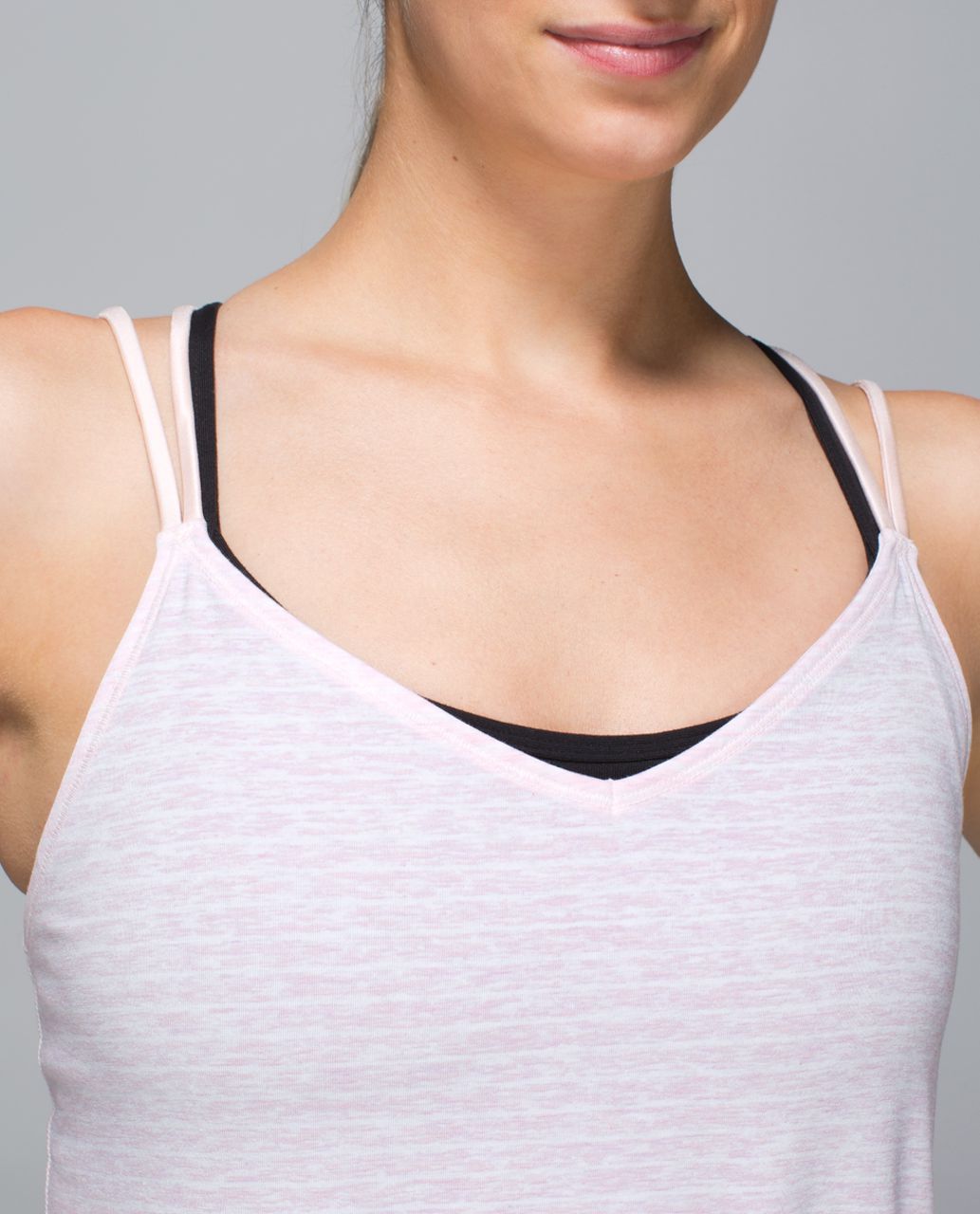 Lululemon Breezy Tank - Parallel Stripe Heathered Parfait Pink Heathered White / Parfait Pink