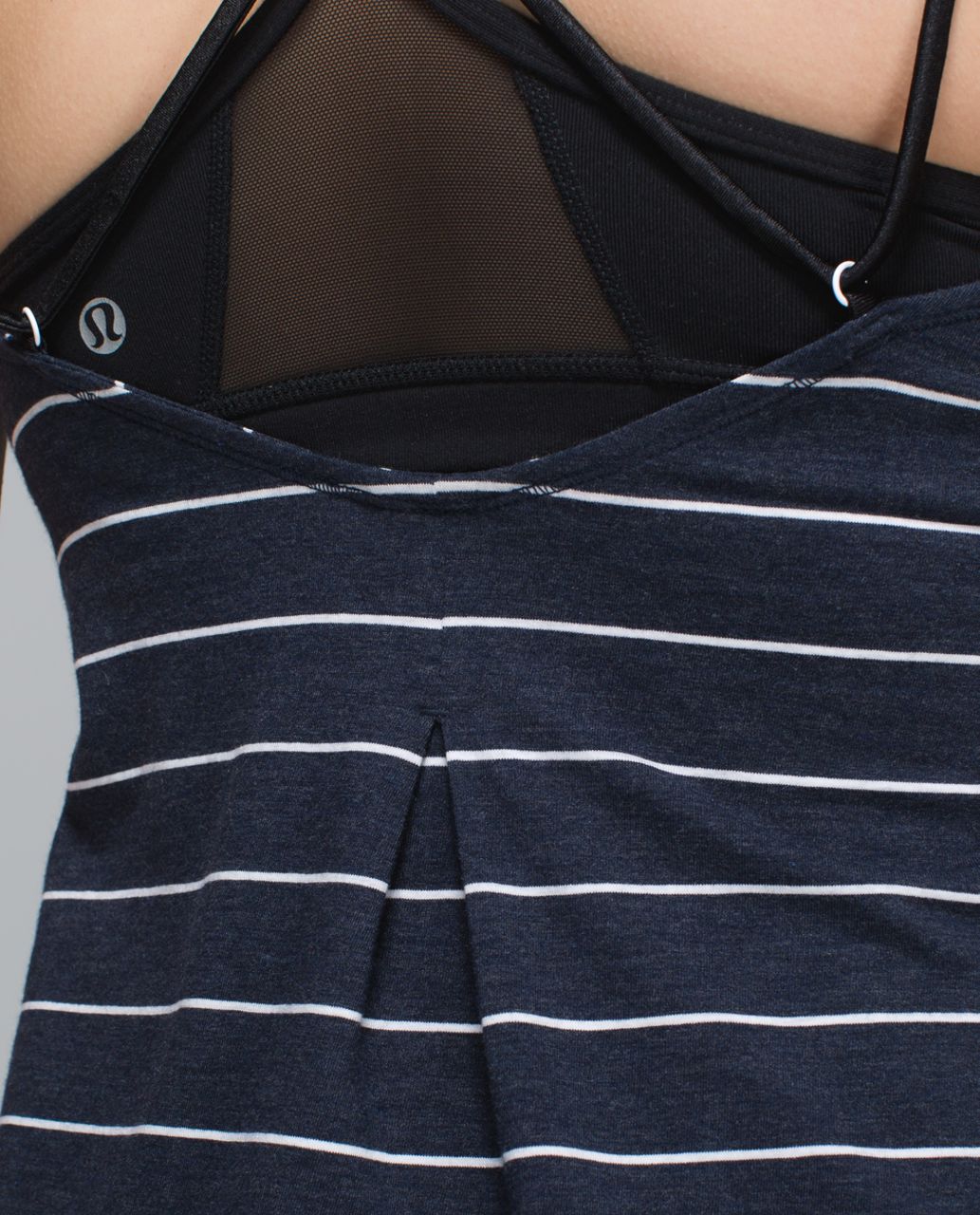 Lululemon Breezy Tank - Lookout Stripe Heathered Inkwell Heathered White / Black