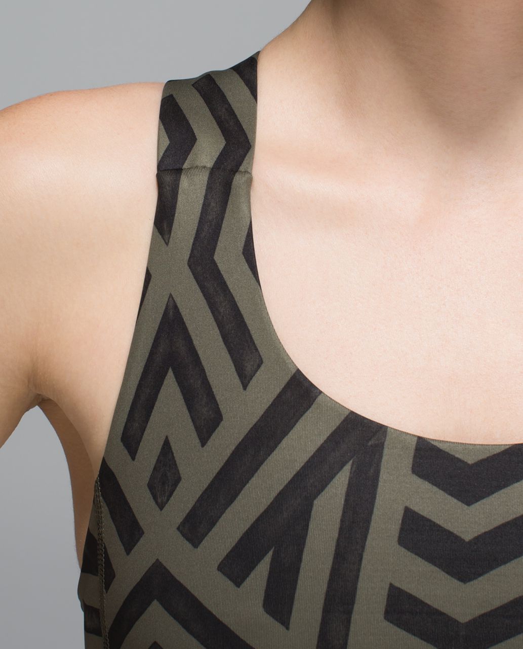 Lululemon All Sport Bra - Chevron Shuffle Fatigue Green Black