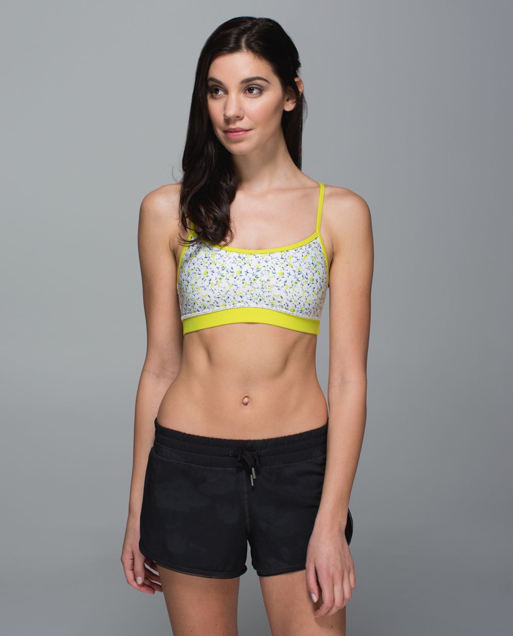 Lululemon Flow Y Bra IV - Fresh Fleur Neutral Blush Split Pea / Split Pea