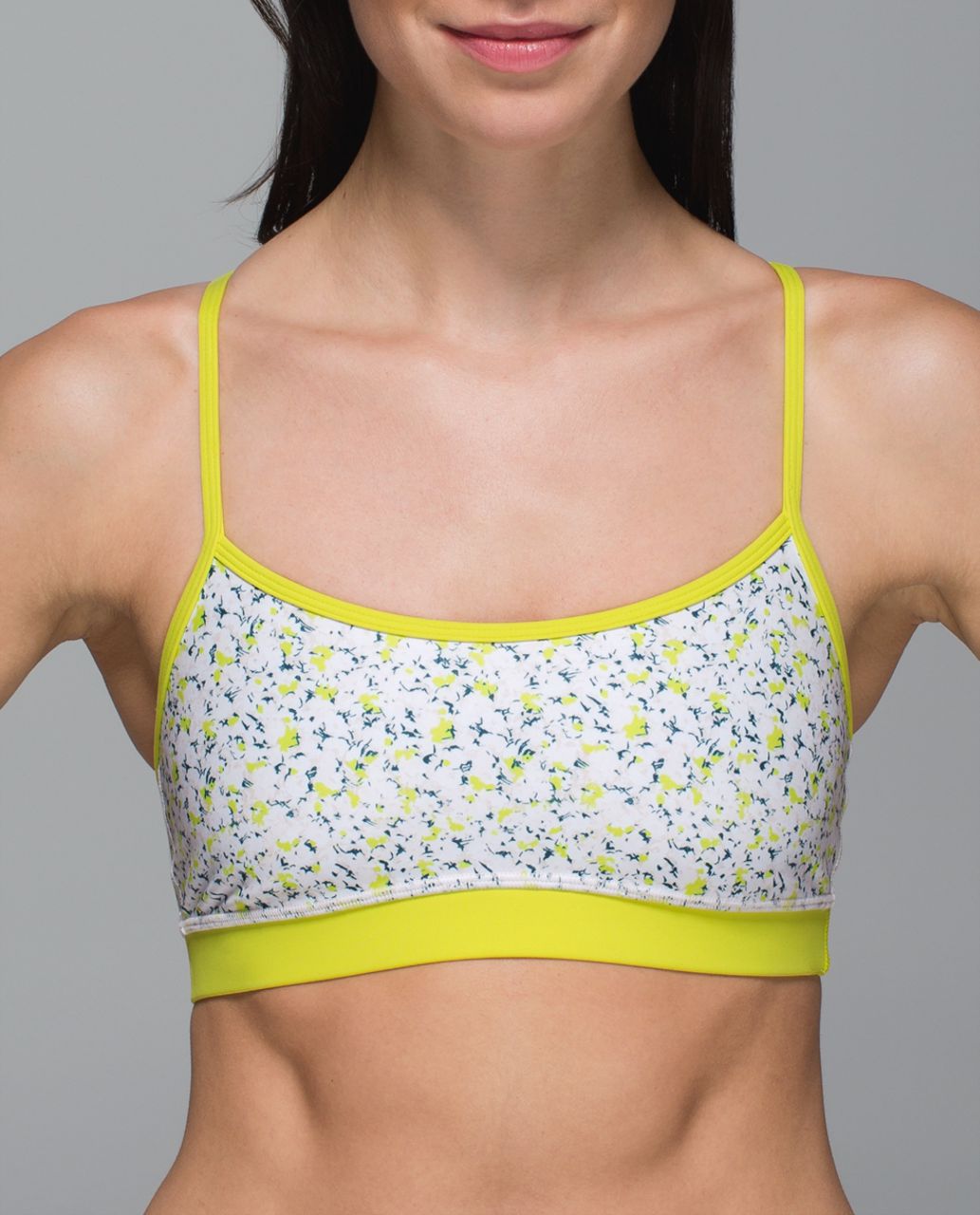 Lululemon Flow Y Bra IV - Fresh Fleur Neutral Blush Split Pea / Split Pea