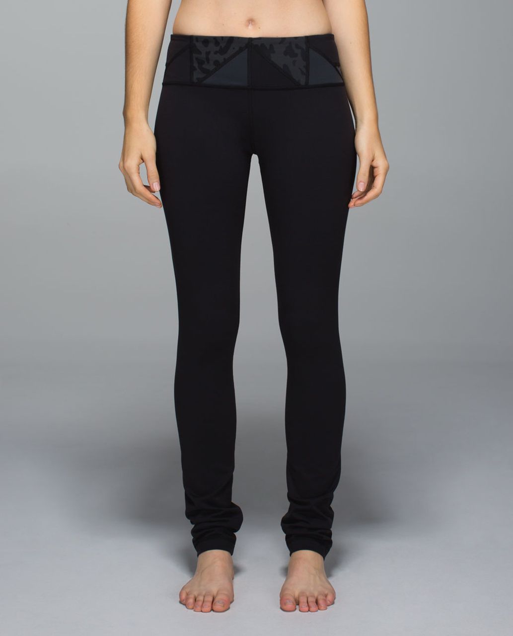 Lululemon Groove Pant *Full-On Luon (Tall) - Black / Heathered Herringbone  Black Heathered Black / White - lulu fanatics