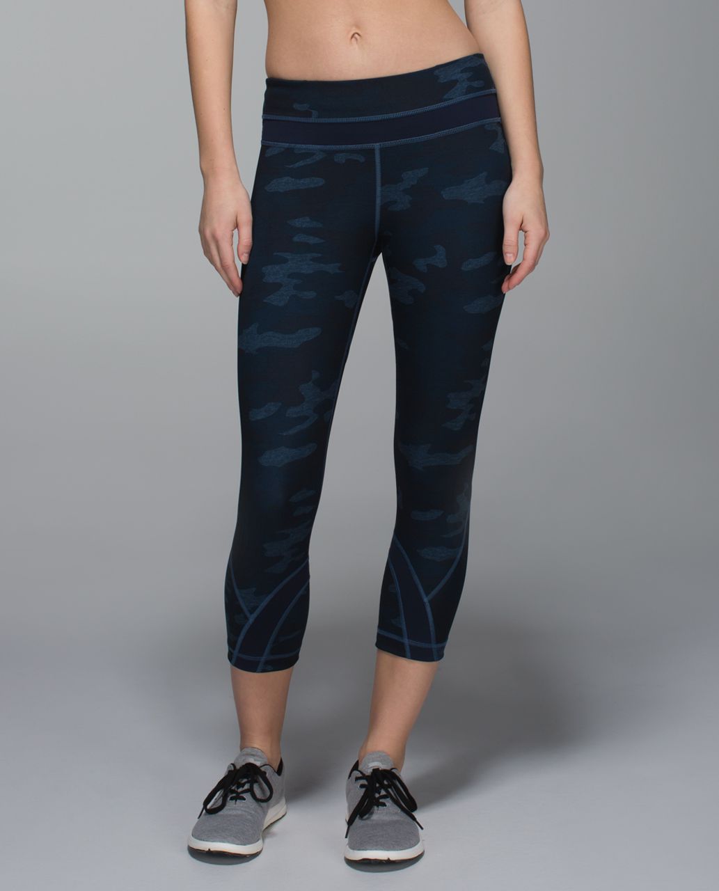 Lululemon Run:  Inspire Crop II *All Full-On Luxtreme - Heathered Texture Lotus Camo Oil Slick Blue / Inkwell