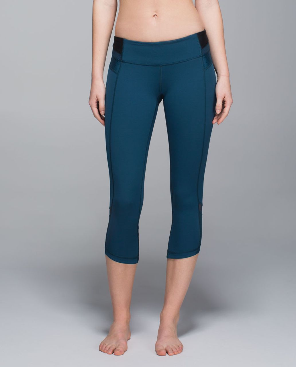 Lululemon Just Breathe Crop - Alberta Lake / Black - lulu fanatics