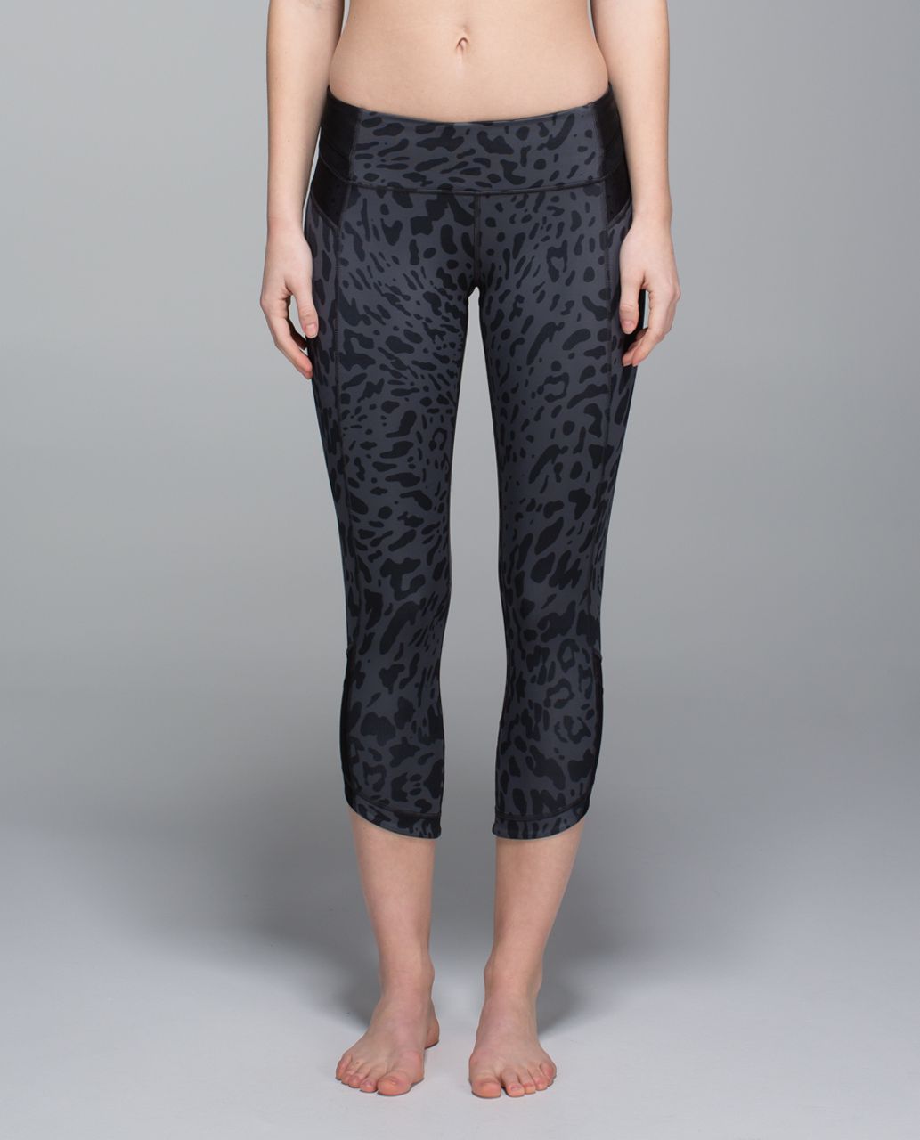 Lululemon Just Breathe Crop - Animal Swirl Deep Coal Light / Black