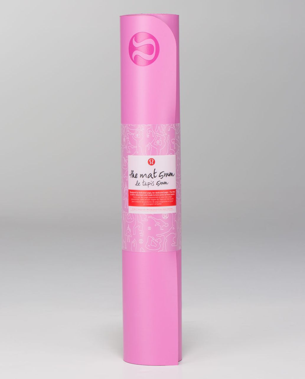 Lululemon Yoga Mat 180 x 66 cm high density fuchsia pink w/ branded carry  strap