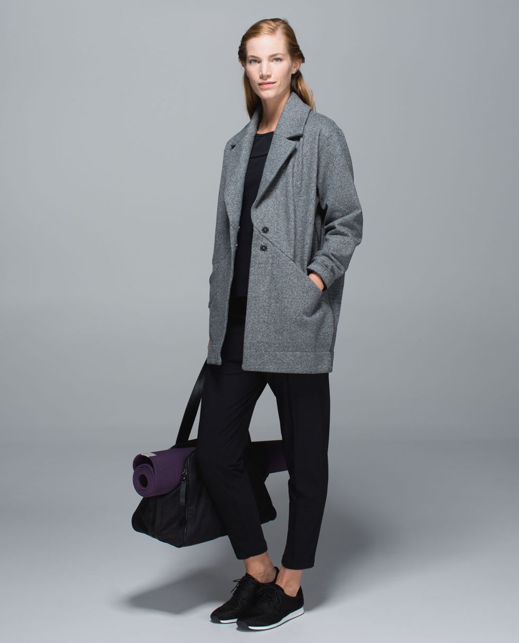 Lululemon Cozy Car Coat - Heathered Speckled Black