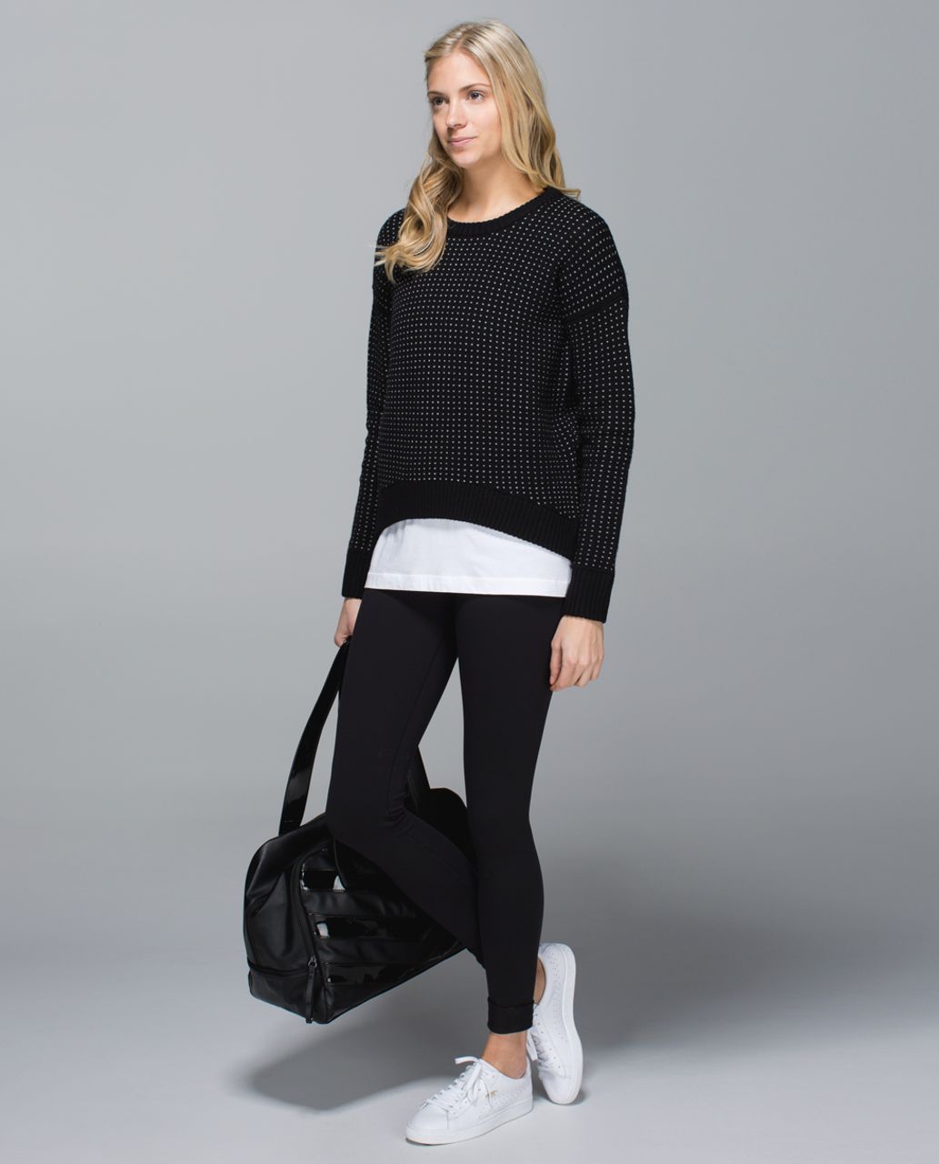 Lululemon Yogi Crew Sweater *Zips - Black / White