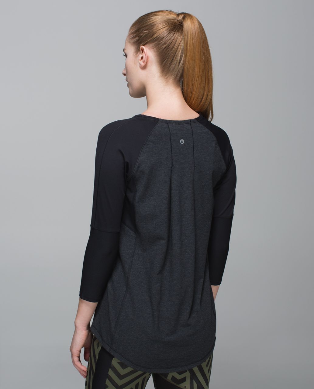 Lululemon Clip-In Long Sleeve - Heathered Black /  Black