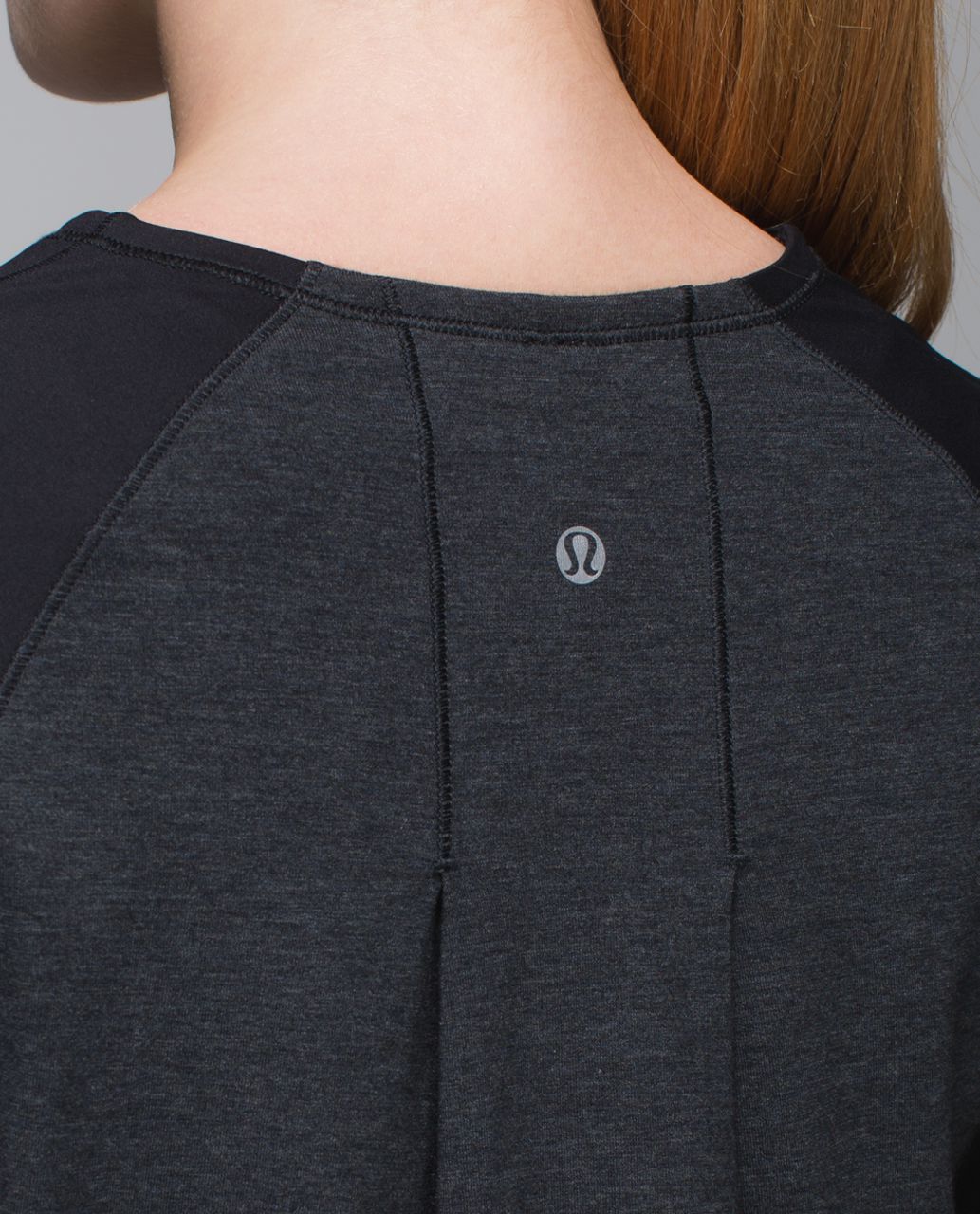 Lululemon Clip-In Long Sleeve - Heathered Black /  Black