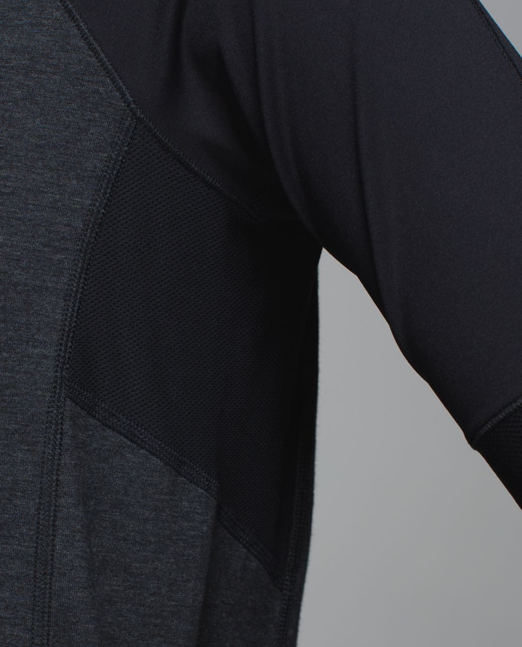 Lululemon Clip-In Long Sleeve - Heathered Black /  Black