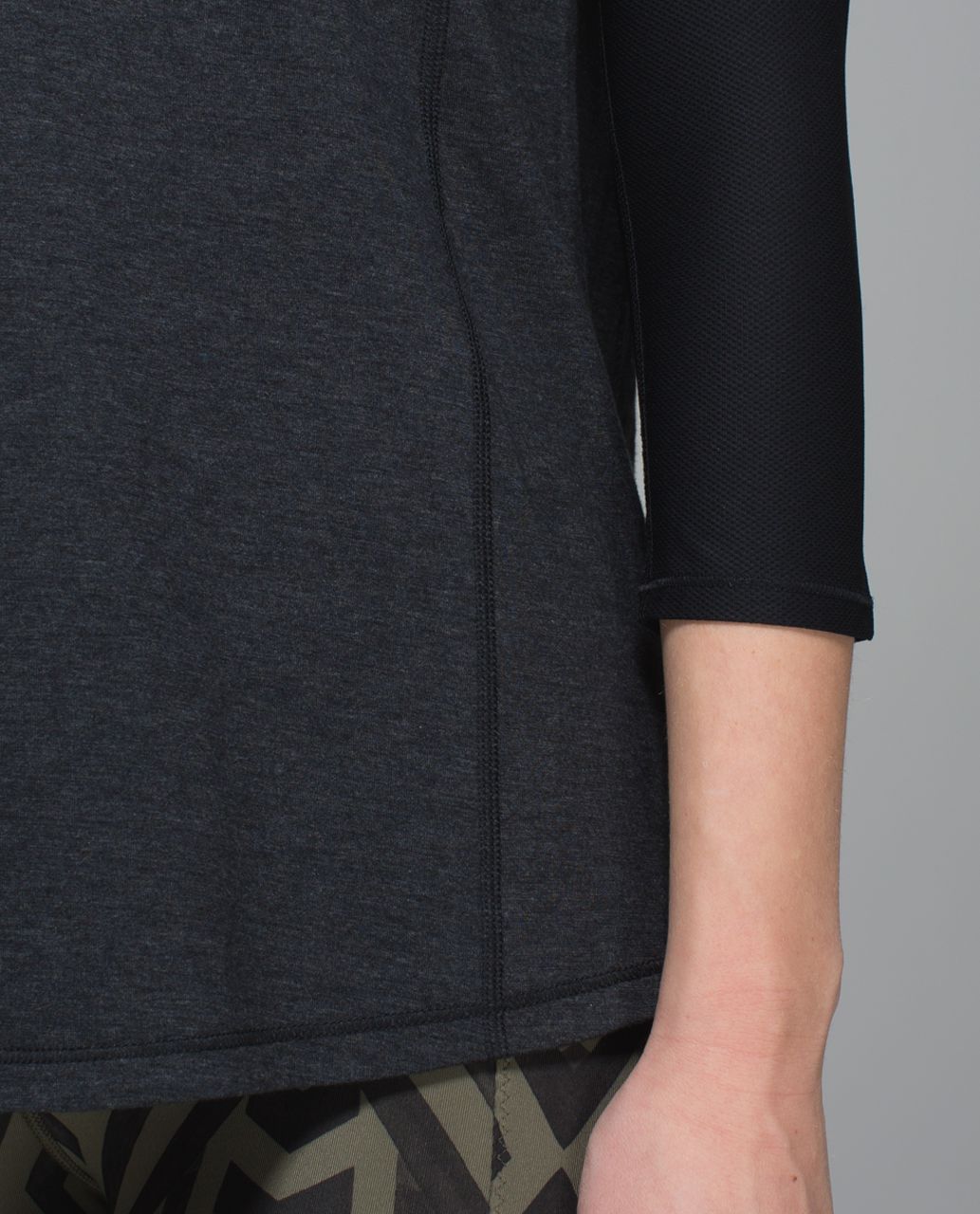 Lululemon Clip-In Long Sleeve - Heathered Black /  Black