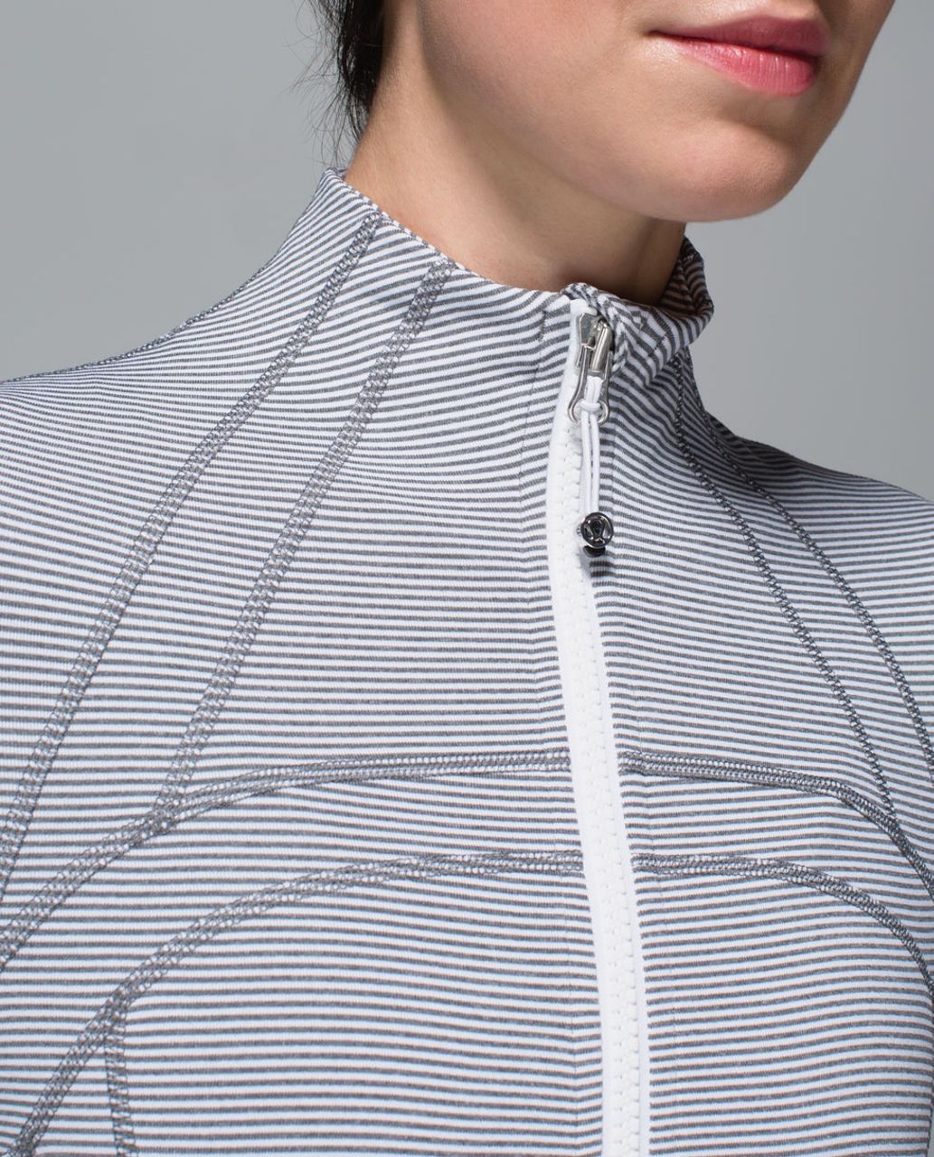 Lululemon Define Jacket - Tonka Stripe Heathered Slate White