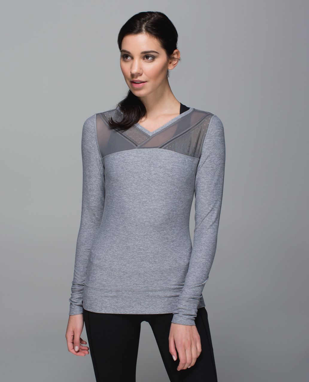 Lululemon Just Breathe Long Sleeve - Heathered Slate - lulu fanatics