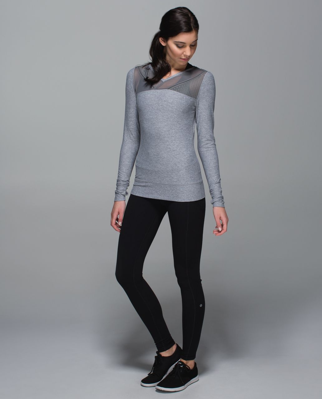 Lululemon Just Breathe Long Sleeve - Heathered Slate - lulu fanatics