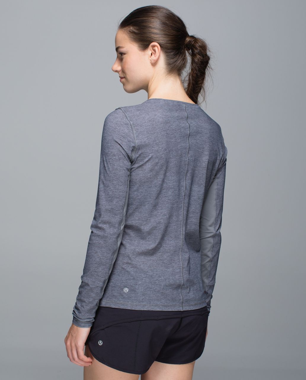 Lululemon Runbeam Long Sleeve - Heathered Texture Printed Ambient Grey / Slate