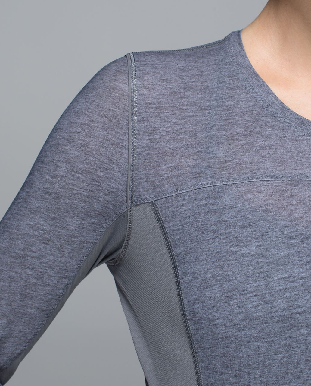 Lululemon Runbeam Long Sleeve - Heathered Texture Printed Ambient Grey / Slate