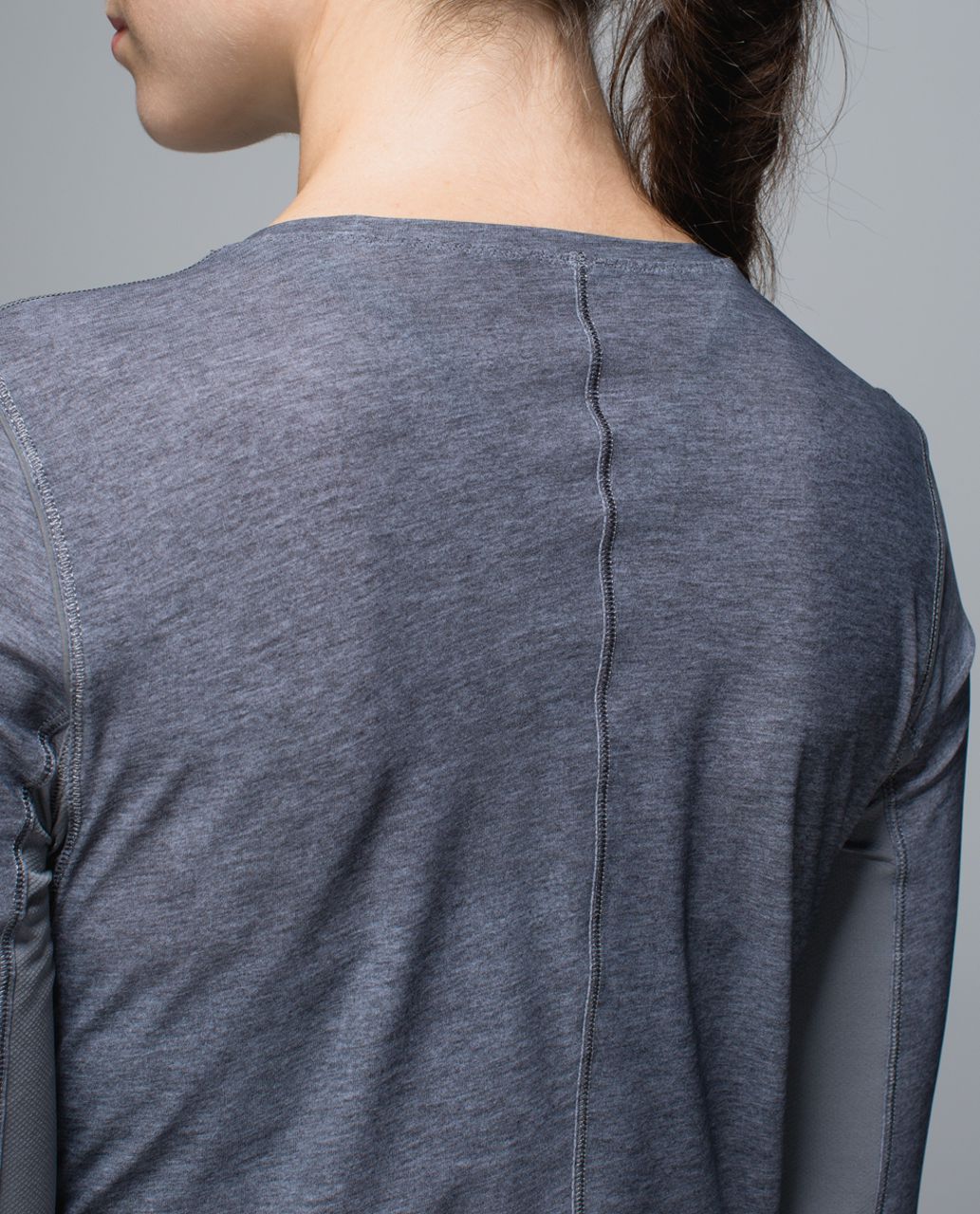 Lululemon Runbeam Long Sleeve - Heathered Texture Printed Ambient Grey / Slate