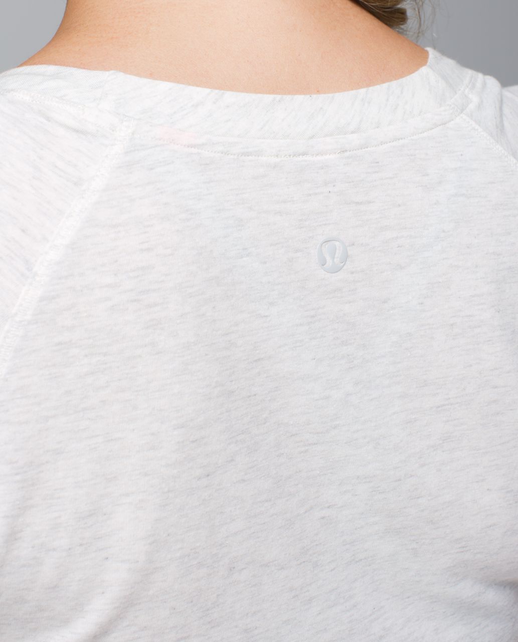 Lululemon Dhyana Short Sleeve - Heathered White / Pop Stripe Heathered Dune