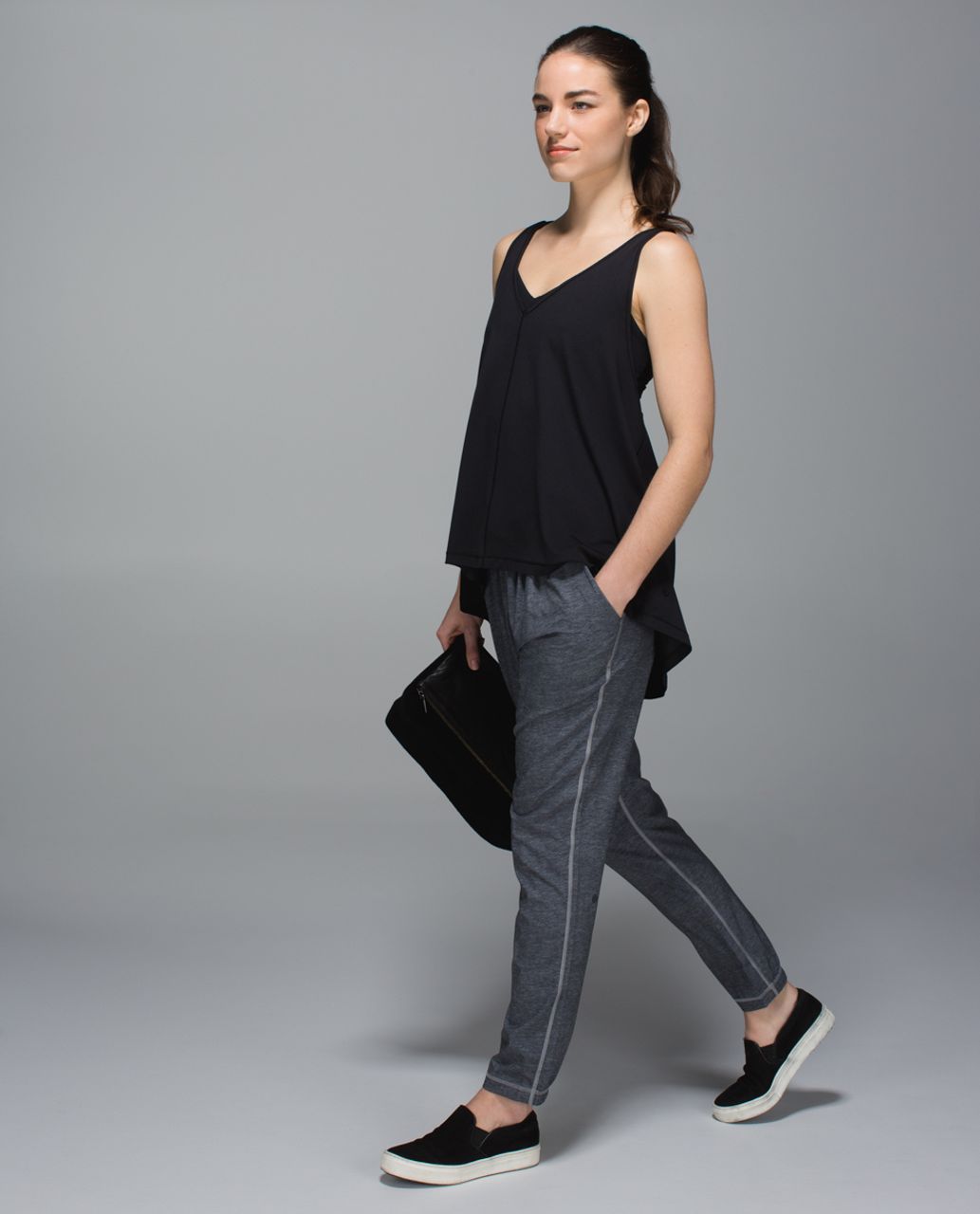 Lululemon The Oneness Tank - Heathered Black / Black - lulu fanatics