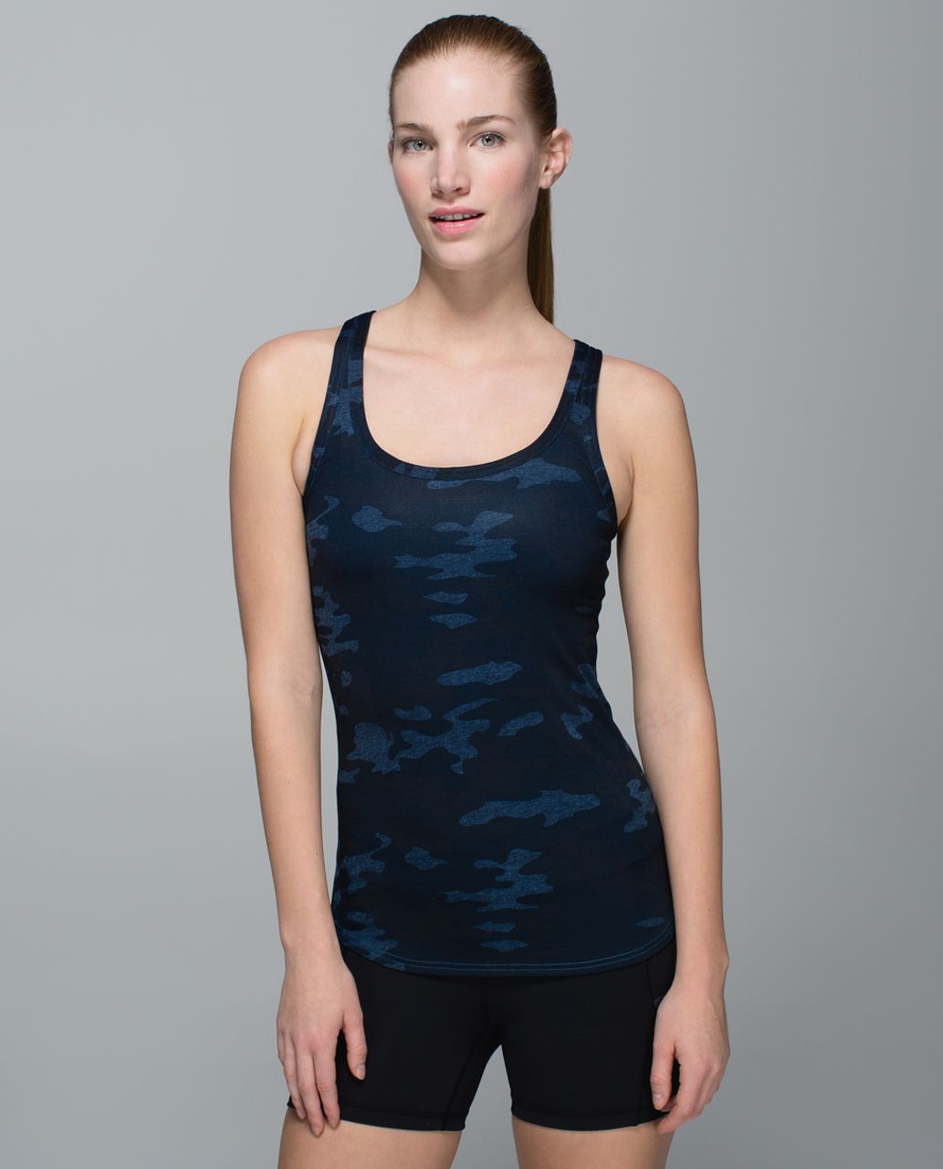 Lululemon Studio Racerback - Heathered Texture Lotus Camo Oil Slick Blue