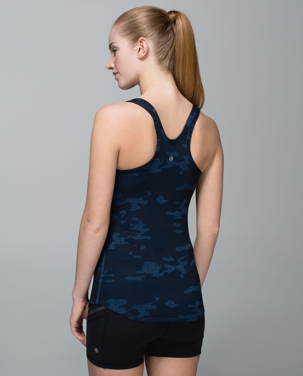 Lululemon Studio Racerback - Heathered Texture Lotus Camo Oil Slick Blue