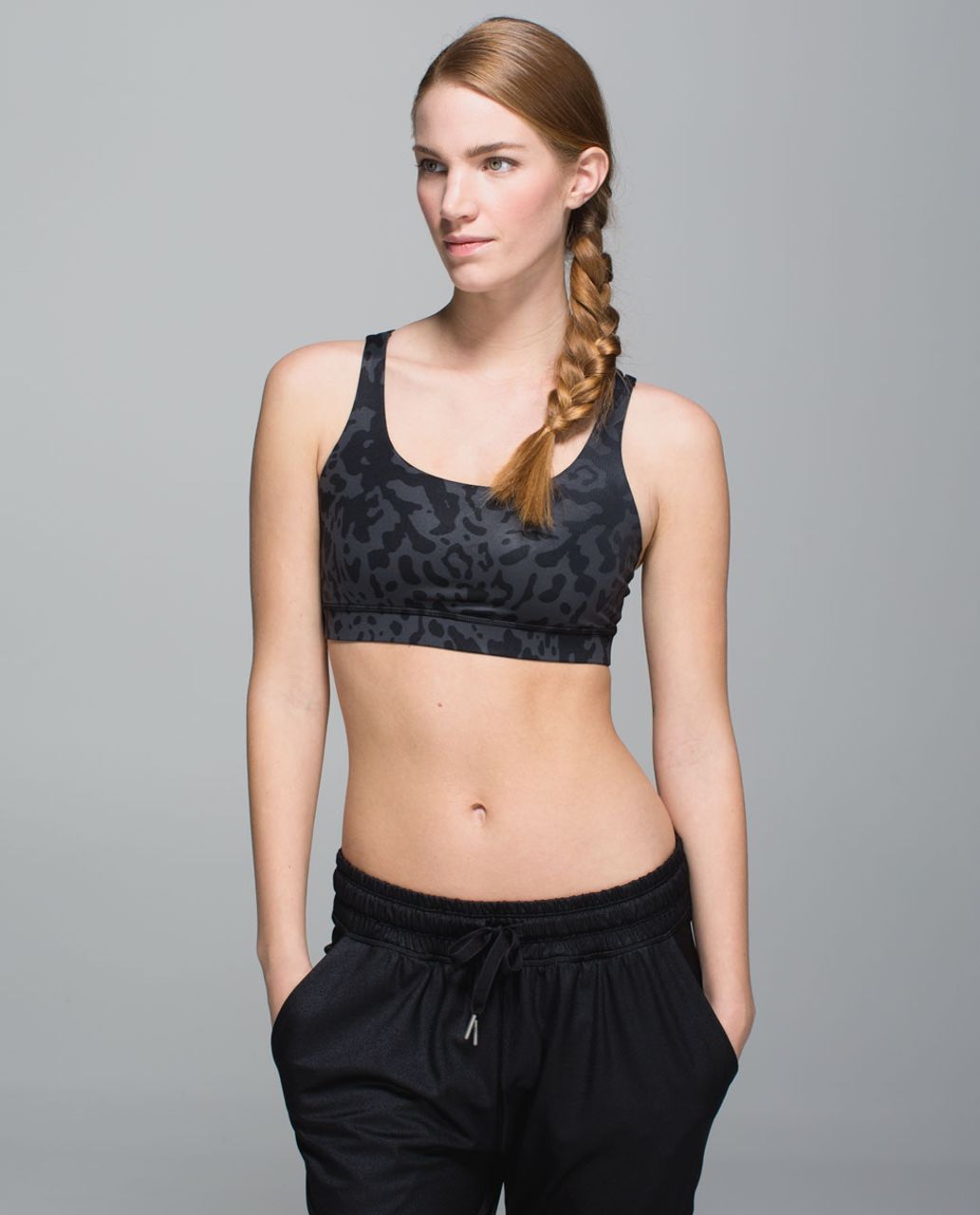 Lululemon Energy Bra - Animal Swirl Deep Coal Black