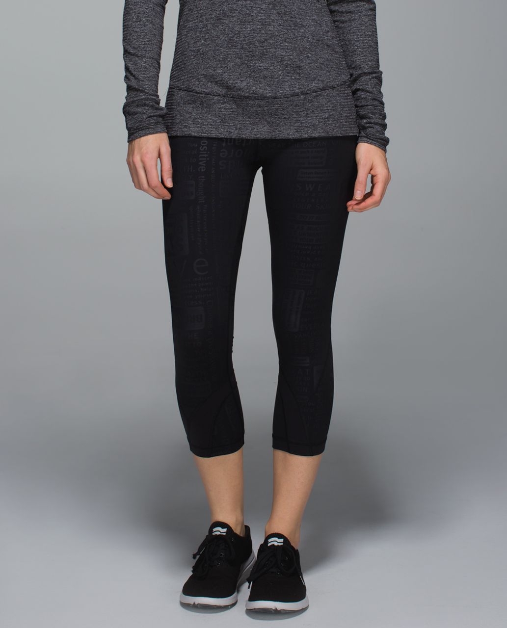 Lululemon Run:  Inspire Crop II *All Full-On Luxtreme - Classic Manifesto Embossed Black / Black