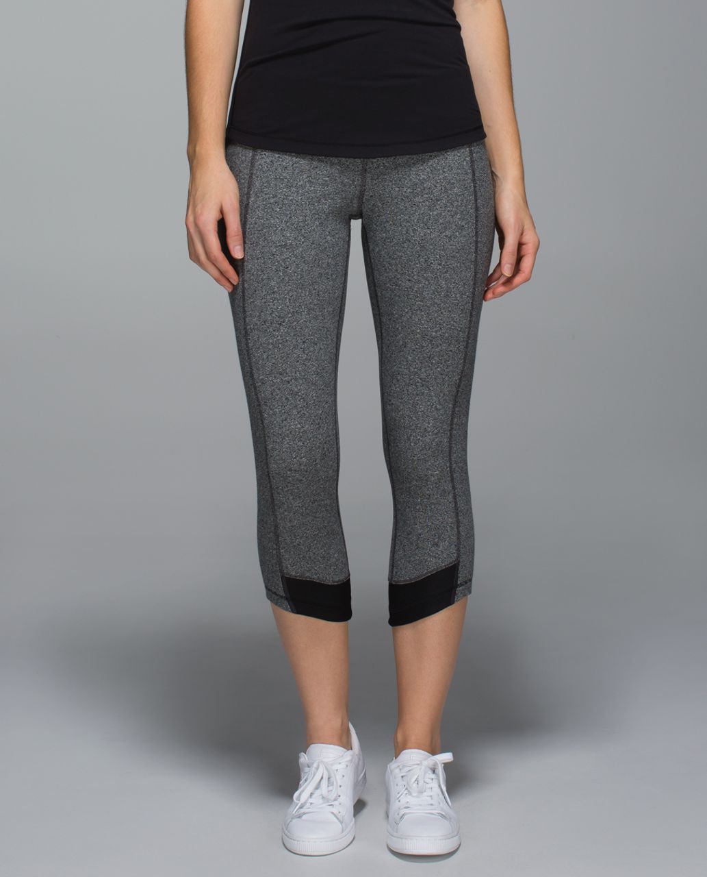 Lululemon Motivate Crop - Heathered Speckled Black