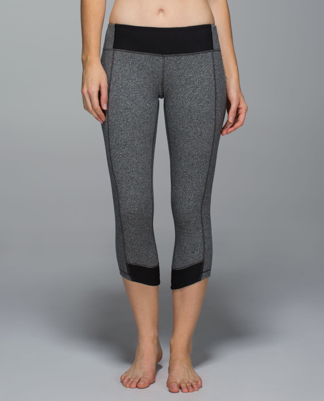 Lululemon Motivate Crop - Heathered Speckled Black