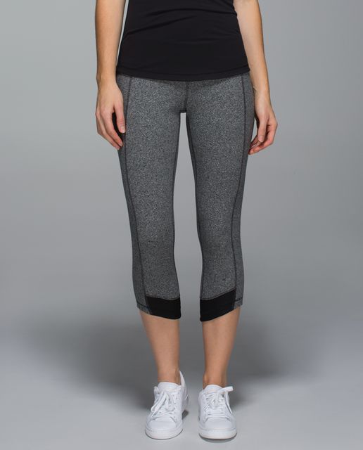 Lululemon Motivate Crop - Heathered Inkwell / Black - lulu fanatics